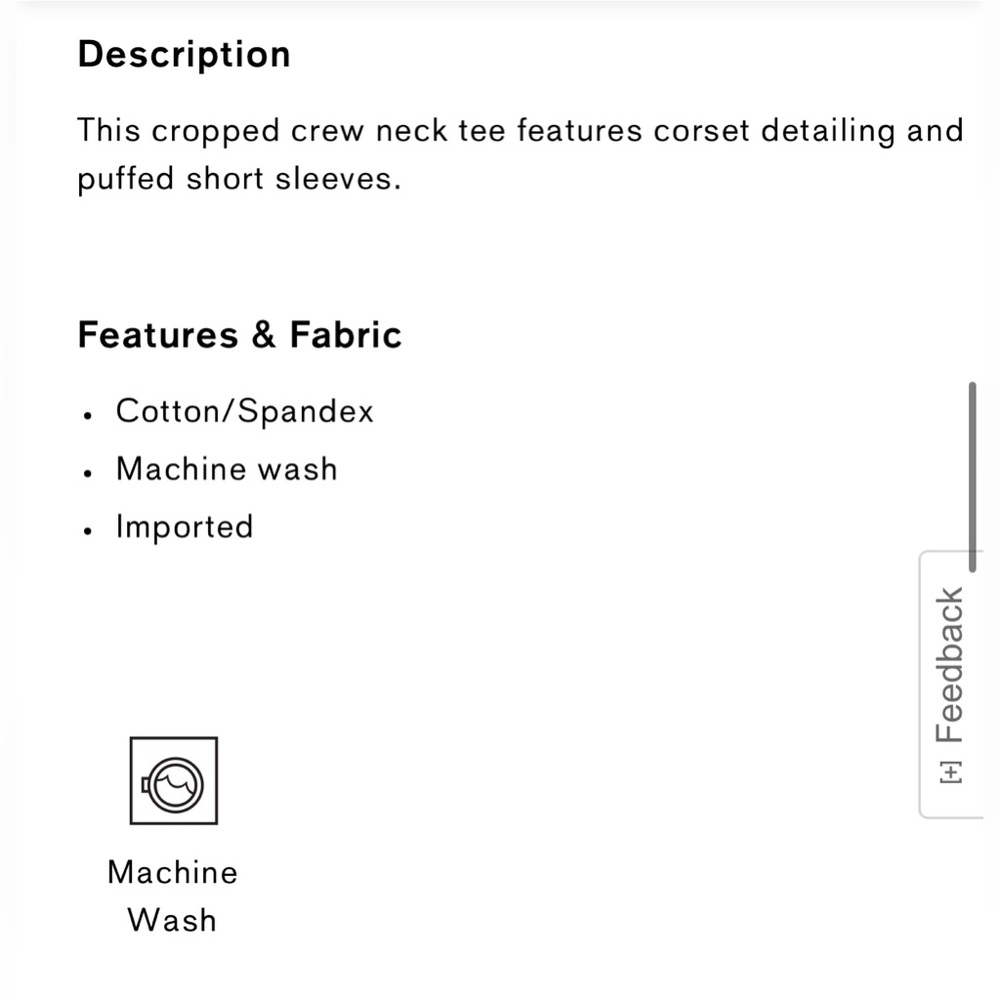 Express Puff Sleeve Corset Cropped Tee - Picture 6 of 6